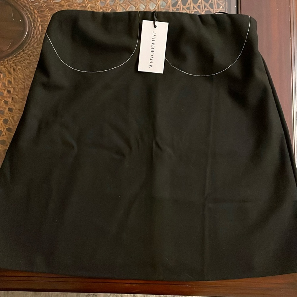 A-Line Wool-Blend Tube Top in black with elasticized back neckline